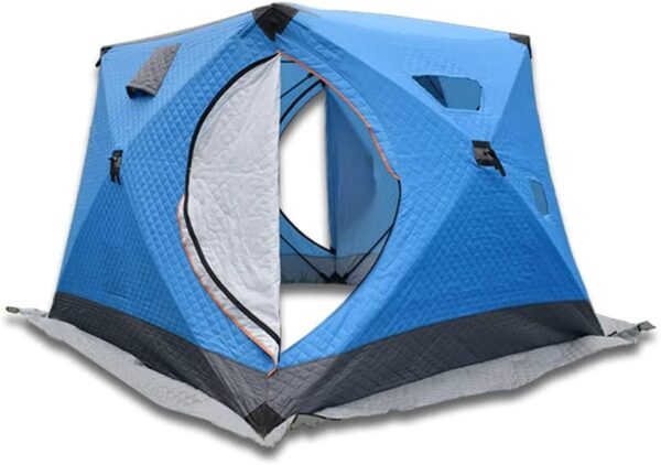 5-8 Person Winter Ice Fishing Tent Large Winter Ice Fishing Tent Warm Camping Tourist Cotton Tent Outdoor Camping Tent for Ice Fishing (Camouflage 5~8 People) (Blue 5~8 People)