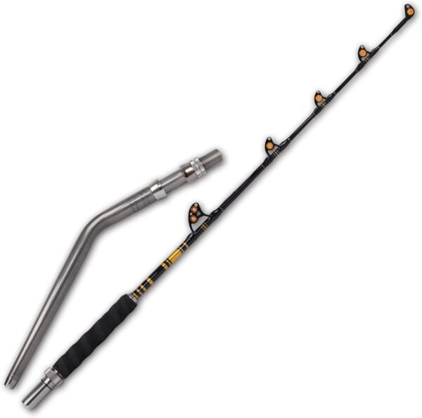 1-Piece/2-Piece Saltwater Offshore Heavy Trolling Rod Big Game Roller Rod Conventional Boat Fishing Pole with Roller Guides