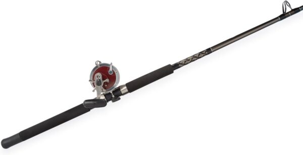 Fishing Rod and Reel Combo, 6.5 Feet, Black/Smoke/Red