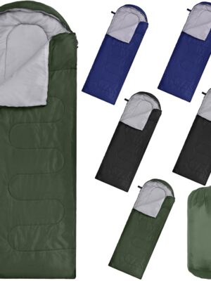 6 Pack Sleeping Bags for Adults Sleeping Bags 4 Season Warm Envelope Sleeping Bags Lightweight Waterproof Sleeping Bags with Compression Sack for Outdoor Camping Backpacking Hiking