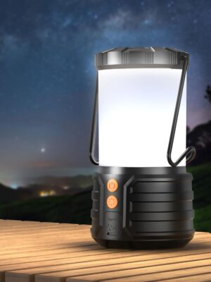 LED Rechargeable Camping Lantern, IPX4 Water Resistant Tent Light, Camping Essentials, 4000 mAh Capacity, 3 Lighting Modes, Lanterns for Power Outages, Emergency, Hurricane