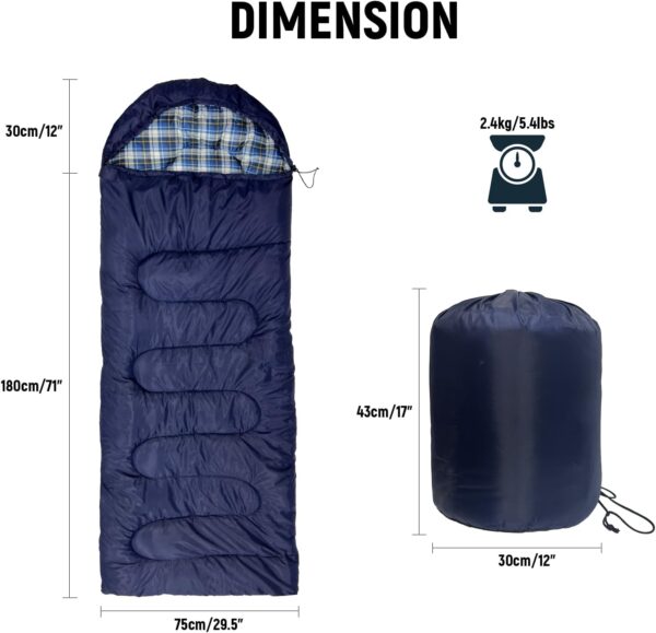 0 Degree Winter Sleeping Bag for Adults, 4 Season Warm Cold Weather Sleeping Bag with Compression Sack for Camping Hiking Backpacking Outdoor Travel