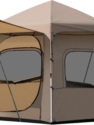 2-3 Person Cabin Tent, Instant Pop-Up Tents for Camping with Dual Vestibule & Mesh Windows, Portable Lightweight Waterproof Tent with Rainfly, Easy Setup for Outdoor Camping Hiking