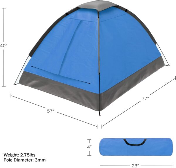 2 Person Camping Tent with Rain Fly and Carrying Bag - Lightweight Outdoor Tent for Backpacking, Hiking, or Beach Use