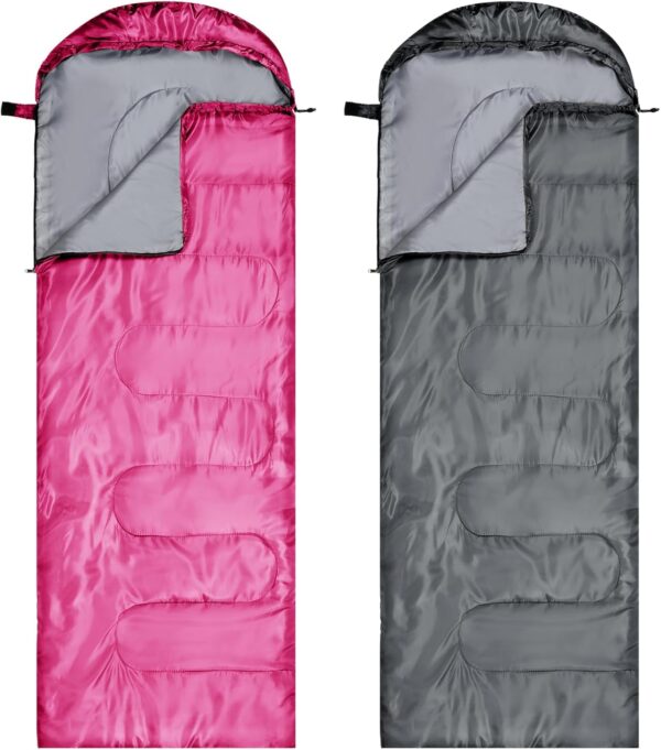 2 Pcs Camping Sleeping Bag for Adults, Lightweight Packable Waterproof Camping Gear Equipment to Keep Warm for Spring Summer Fall Indoor Outdoor Backpacking Hiking Travel