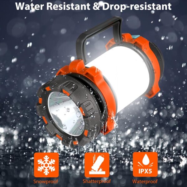 2 Pack Camping Lantern, Outdoor Led Camping Lantern, Rechargeable Flashlights with 1000LM, 6 Modes, 4000mAh Power Bank, IPX5 Waterproof Portable Emergency Camping Light for Hurricane Survival