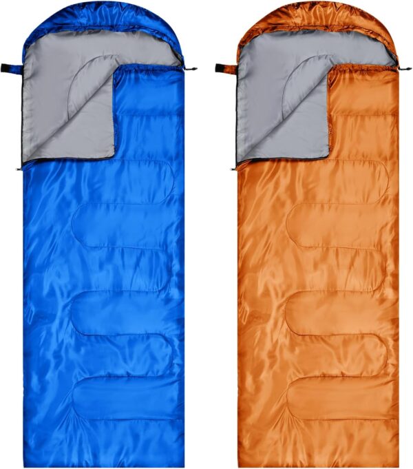 2 Pcs Camping Sleeping Bag for Adults, Lightweight Packable Waterproof Camping Gear Equipment to Keep Warm for Spring Summer Fall Indoor Outdoor Backpacking Hiking Travel