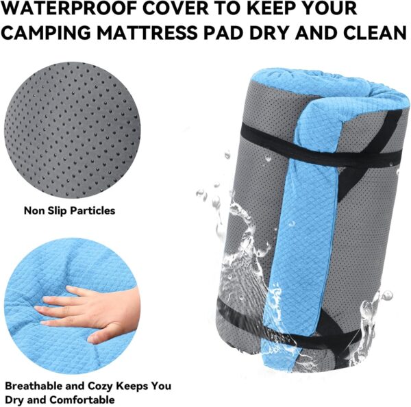 Memory Foam Camping Mattress Pad,Portable Sleeping Pad for Adult,Waterproof Cot Mattress,Roll Up Floor Mattress,Foldable Backpacking Travel Bed for Hiking,Guest Bed