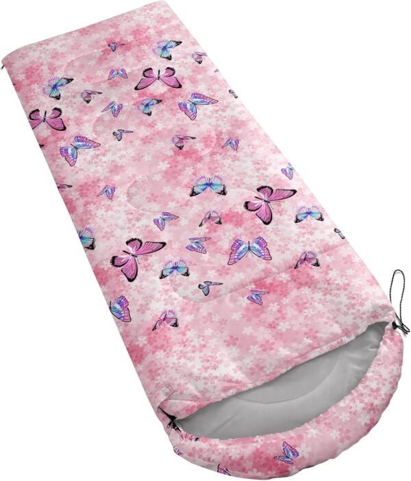 Kids Sleeping Bag for Boys Girls, Print-Lightweight Warm Portable Outdoor Indoor-Waterproof Cold Weather Resistant Sleeping Bag for Camping Hiking