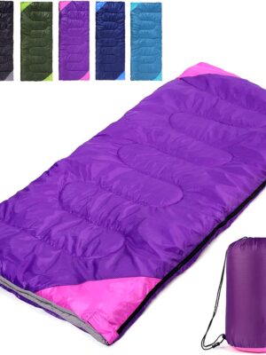 Camping Sleeping Bag for Adults Boys and Girls,Cold and Warm Weather-Summer, Spring, Fall, Lightweight, Waterproof Compact Bag for Camping Gear Equipment, Traveling, and Outdoors