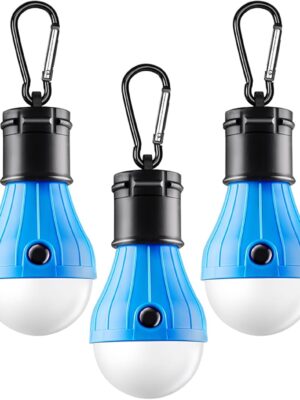 Tent Lamp Portable LED Tent Lights Blue 5 Packs Hook Hurricane Emergency Lights LED Camping Lights Bulb Camping Tent Lanterns Camping Equipment for Camping Hiking Backpacking Fishing Outage