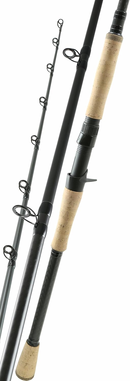 Fishing Tackle Telescopic Musky Graphite Fishing Rod, Black